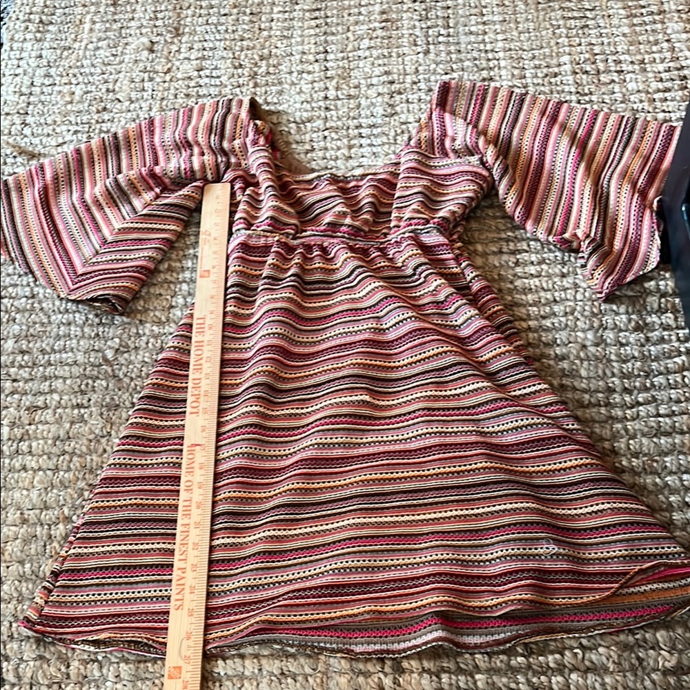 Judith March Pink and White Casual Sundress with Bell Sleeves